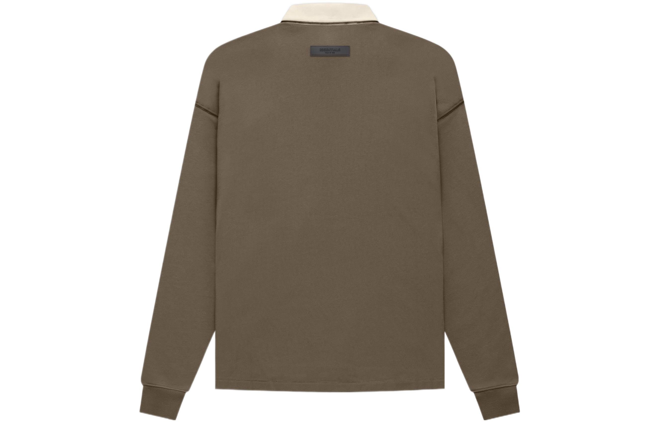 Поло Fear of God Essentials FW22 1977 Henley Rugby Polo 'Wood' FOG-FW22-032, коричневый — фото 2