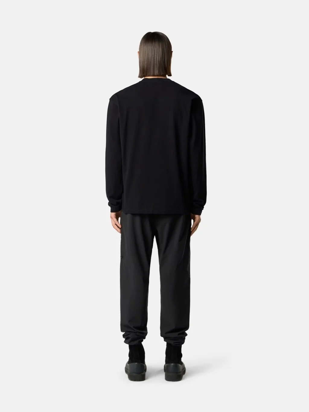 Мужской лонгслив Stone Island Regular Fit With Tonal Compass Logo Patch, черный — фото 4