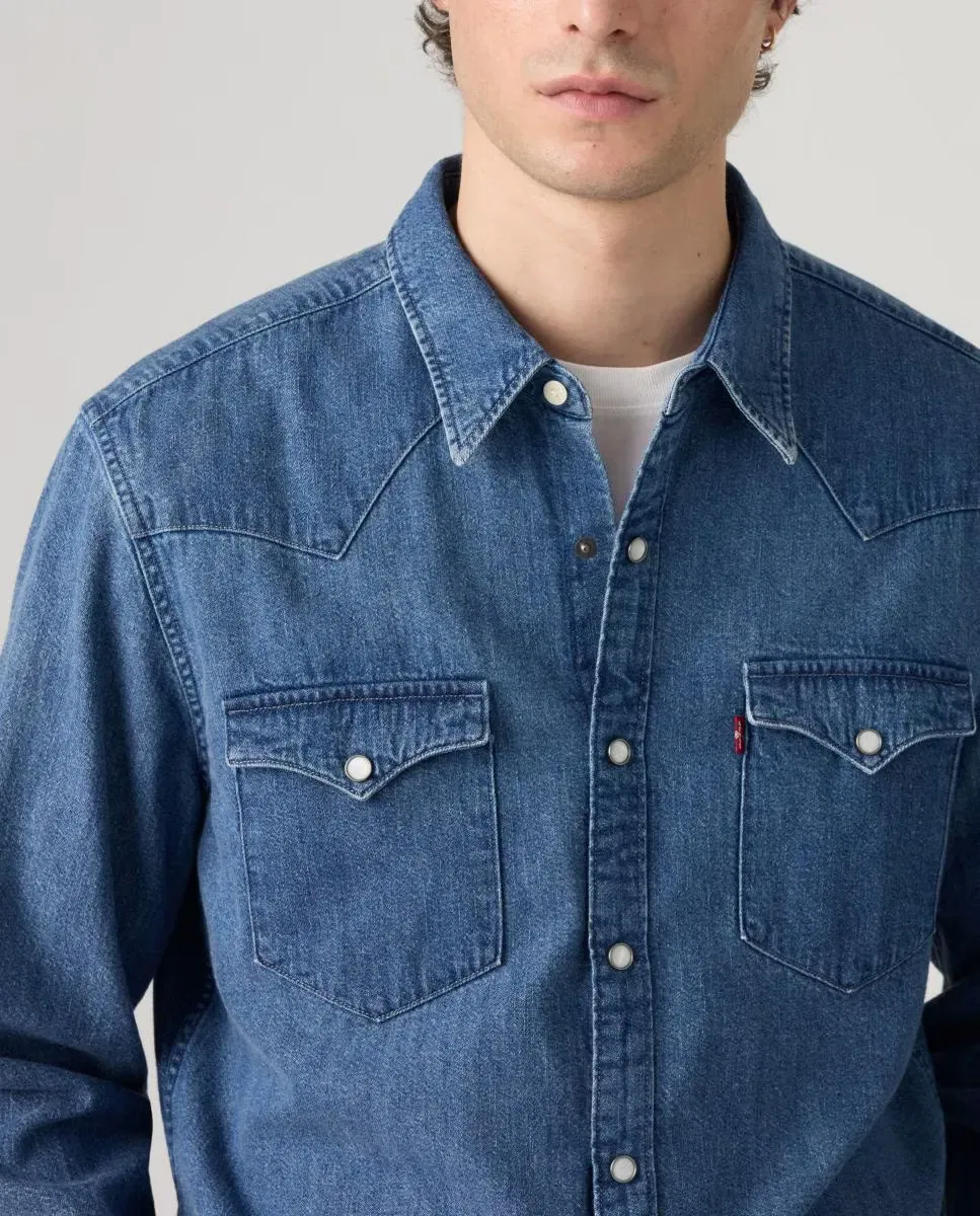 Мужская джинсовая рубашка с длинным рукавом Levi's, Azul — фото 3
