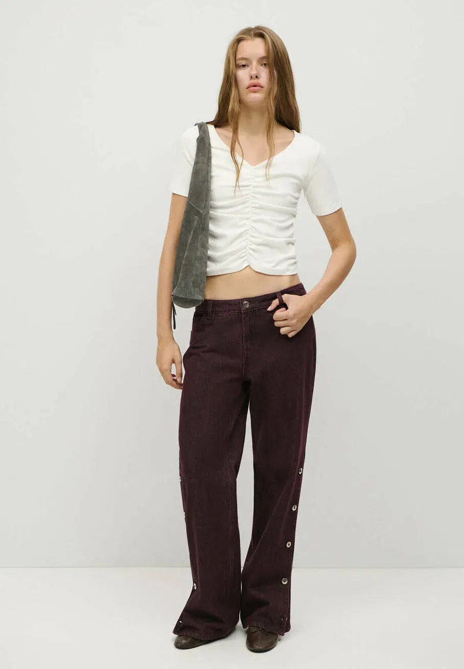 Футболка с принтом для подростков Mango Kids, Off White