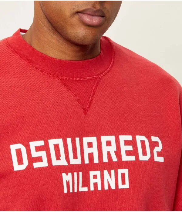 Мужской пуловер с круглым вырезом Dsquared2, красный — фото 4
