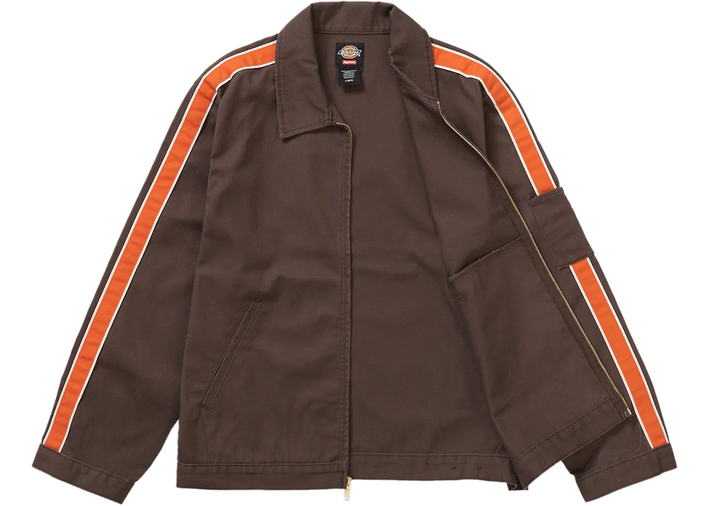 Мужская куртка-бомбер с полосками Supreme Dickies Stripe Eisenhower Jacket, Brown — фото 2