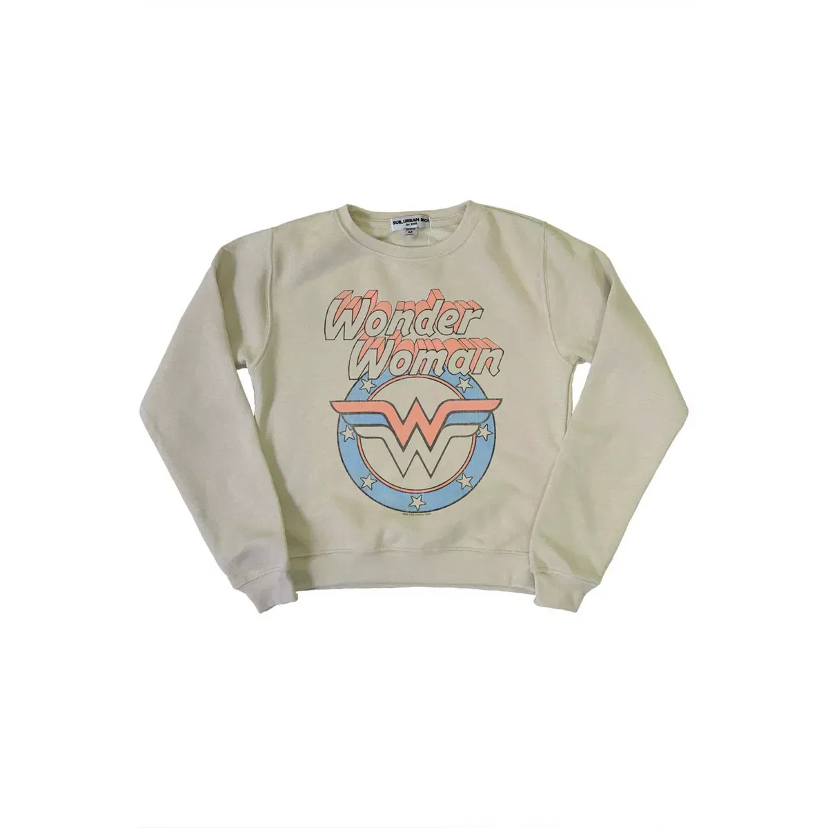 Детский свитшот для девочек с принтом DC Wonder Woman - Logo Youth Classic Wonder Woman, Cream