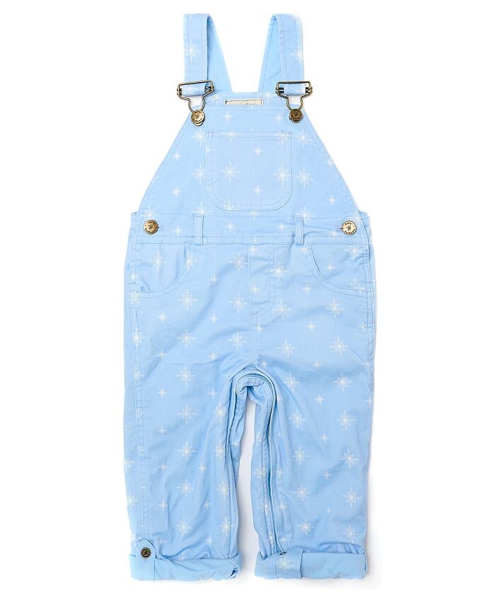 

Комбинезон Dotty Dungaree для девочек ледяного синего цвета со снежинками – для малышей, маленьких детей и больших детей Dotty Dungarees, белый