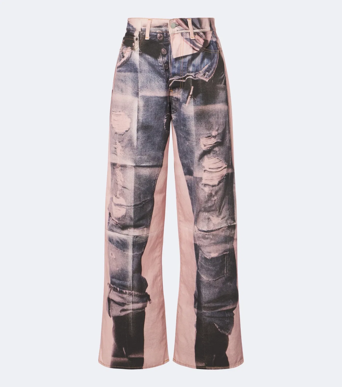 Широкие джинсы с эффектом обманки 1981 Acne Studios, розовый