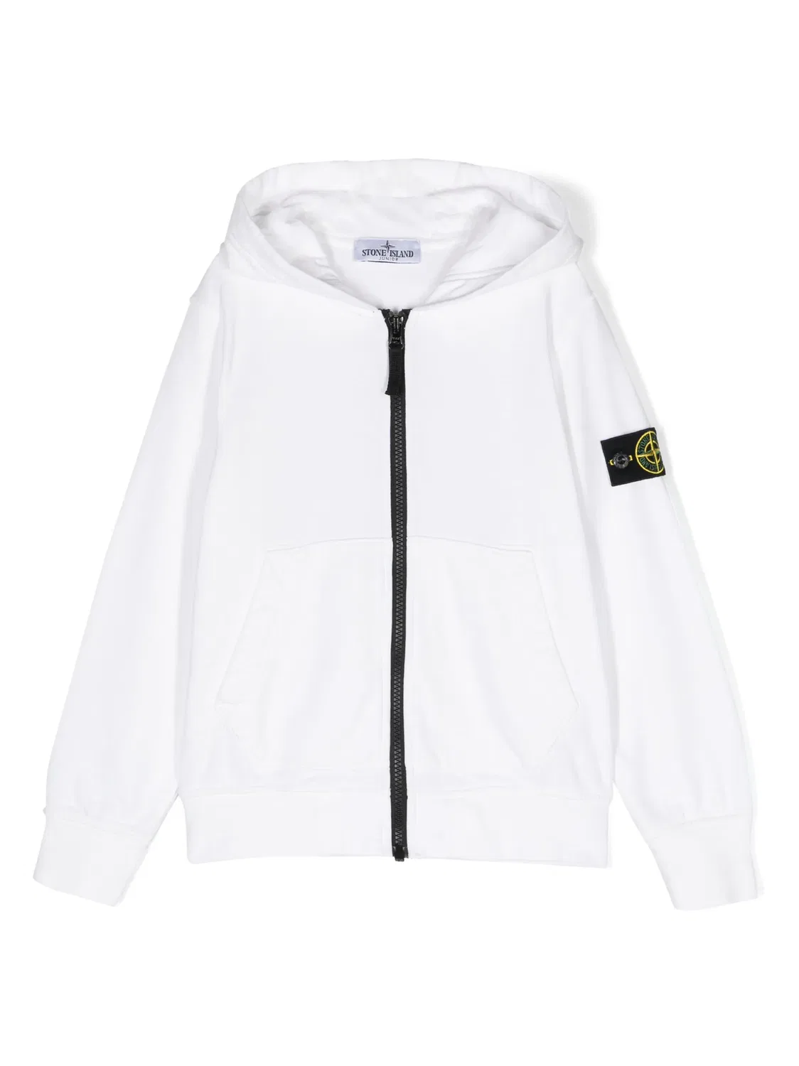 Худи на молнии с нашивкой Компас Stone Island, белый