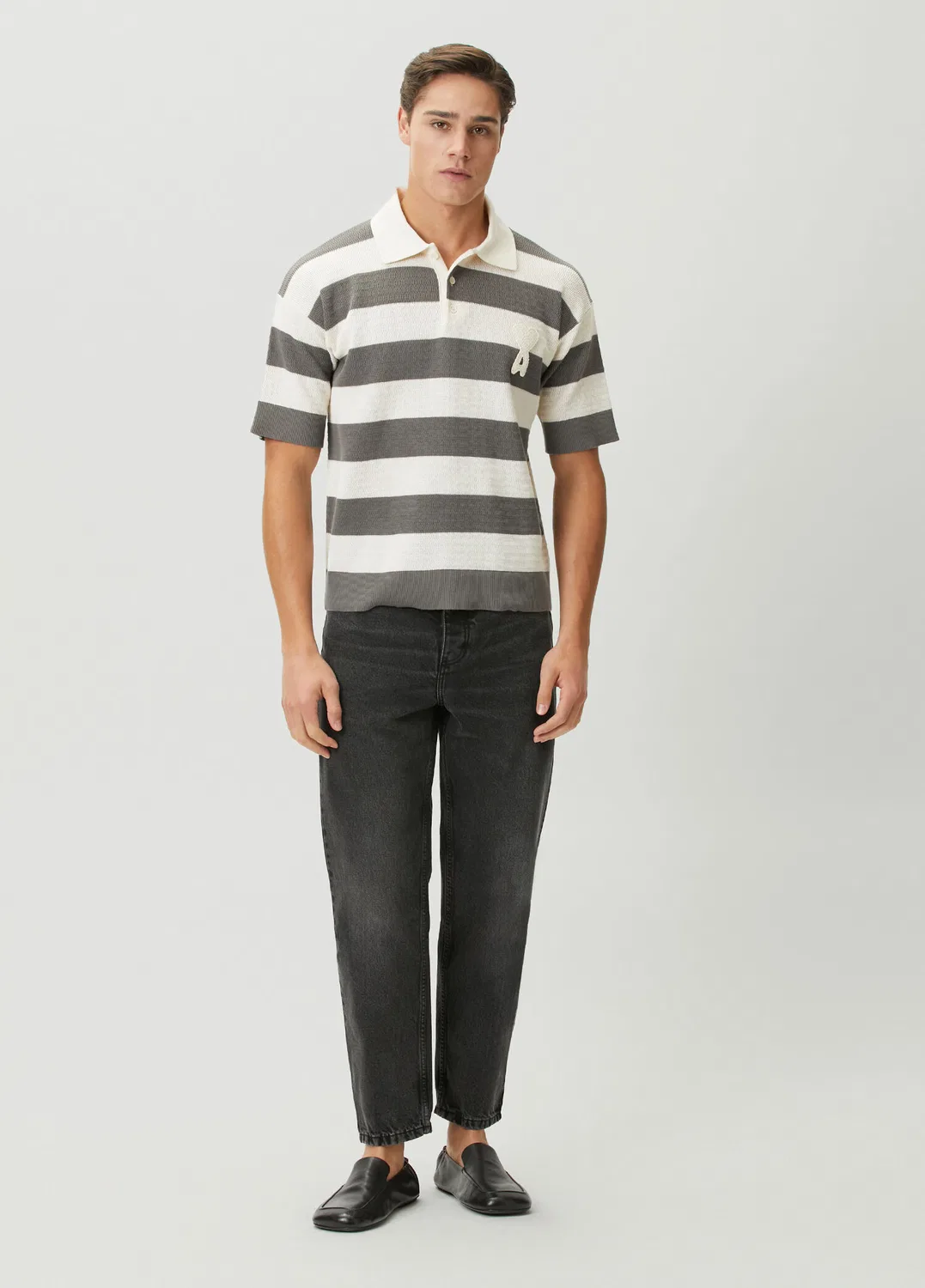 Джинсы Tapered Fit Ami Paris, black