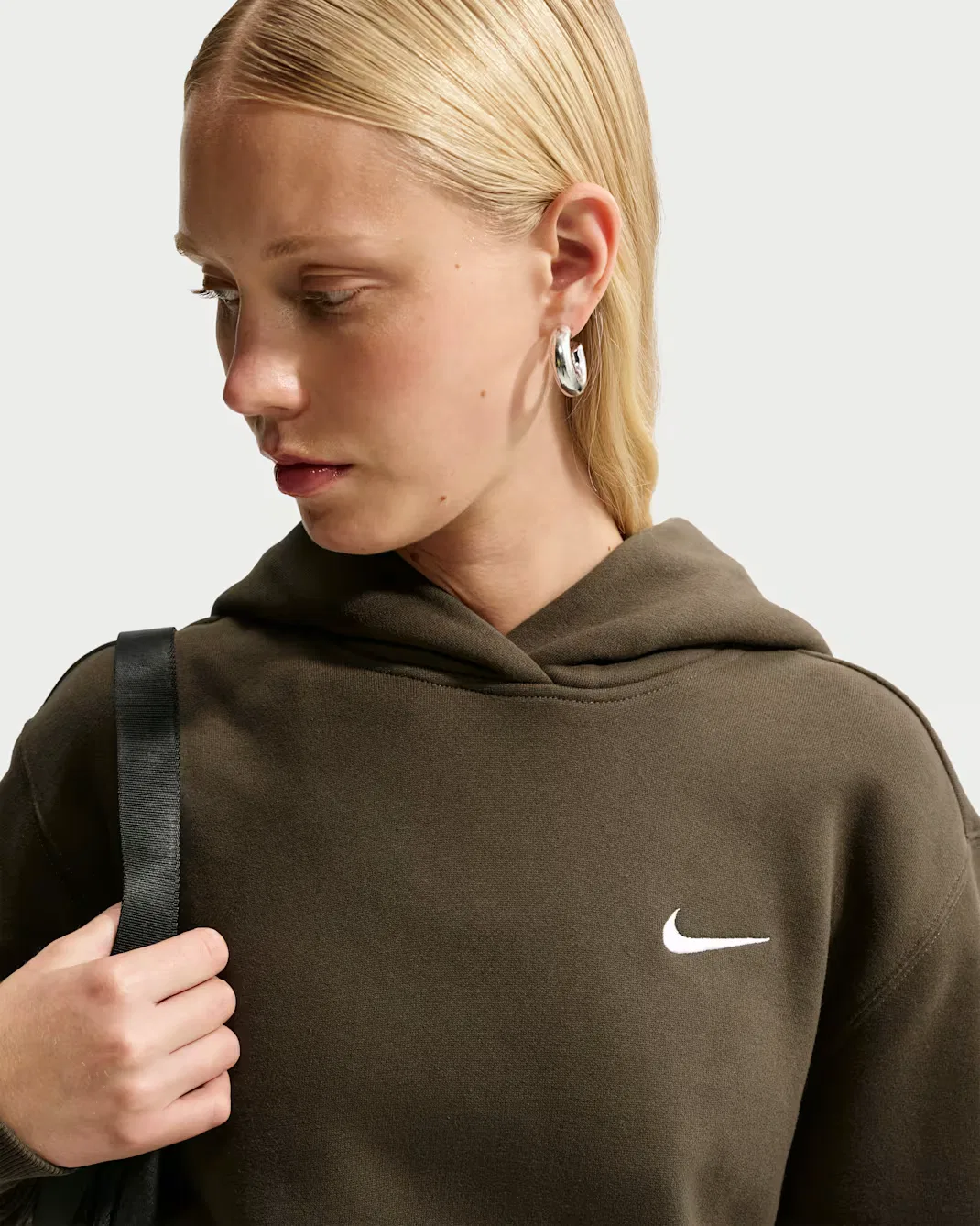 Женская толстовка с капюшоном Nike Studio Fleece Medium Weight, Dark Hazel/Sail