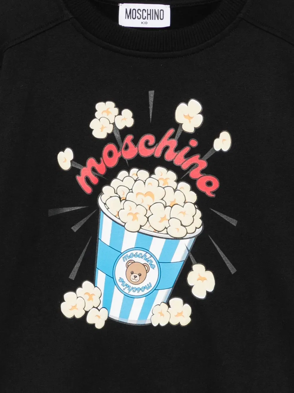 Свитшот с принтом попкорна Moschino Kids, черный — фото 3