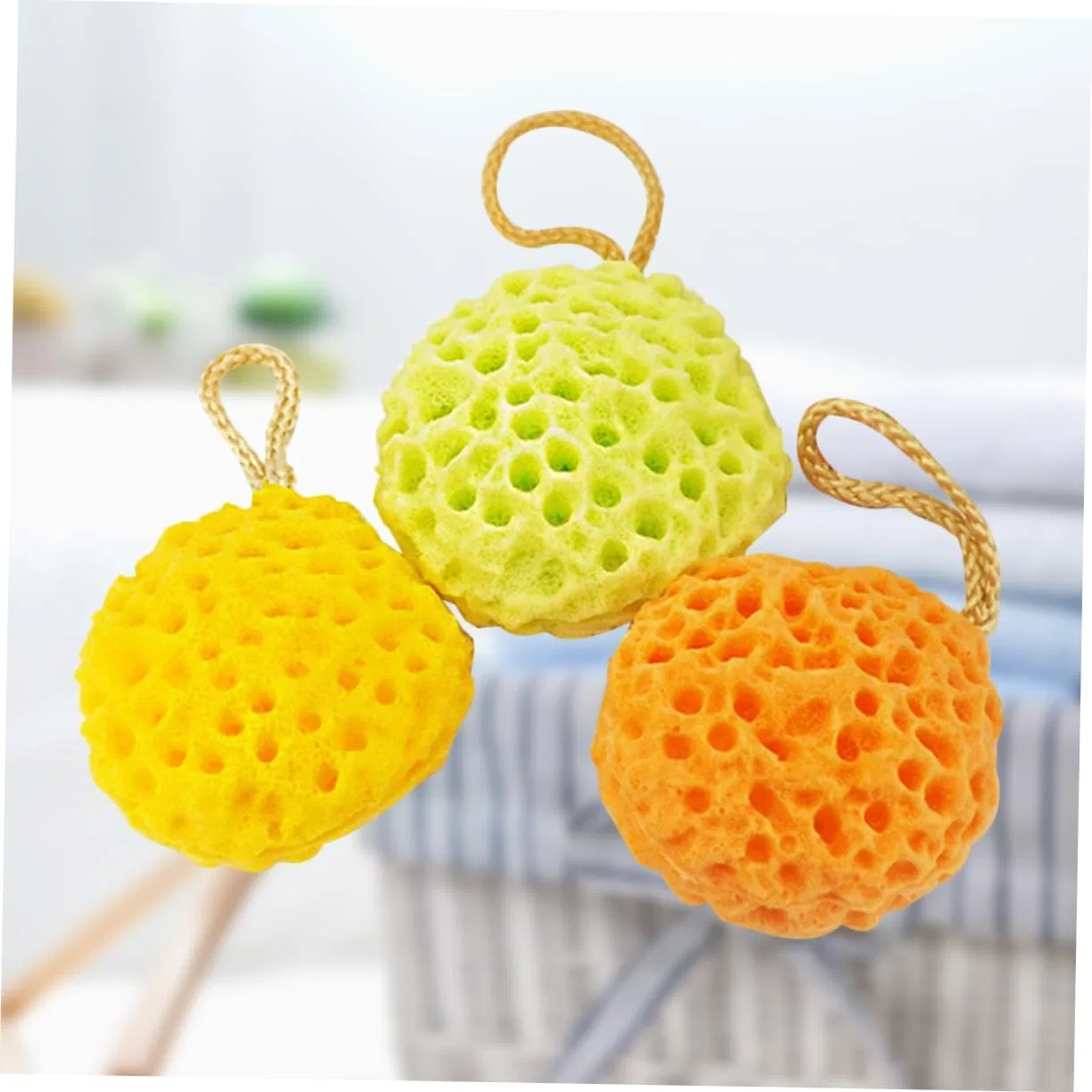 Губка для душа сотообразная, Amosfun, 3 штуки, 234 г — фото 2