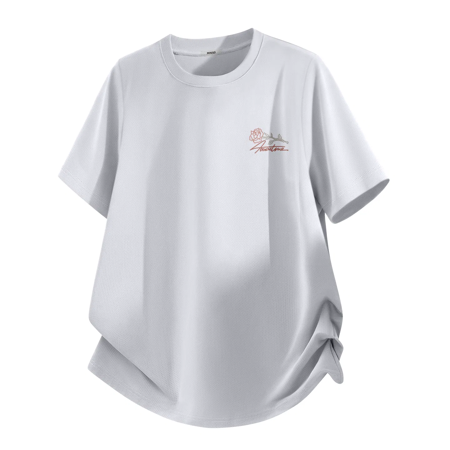 Футболка детская с коротким рукавом Ice Silk Quick Dry MINISO, Light Gray (English Rose Chest Logo)