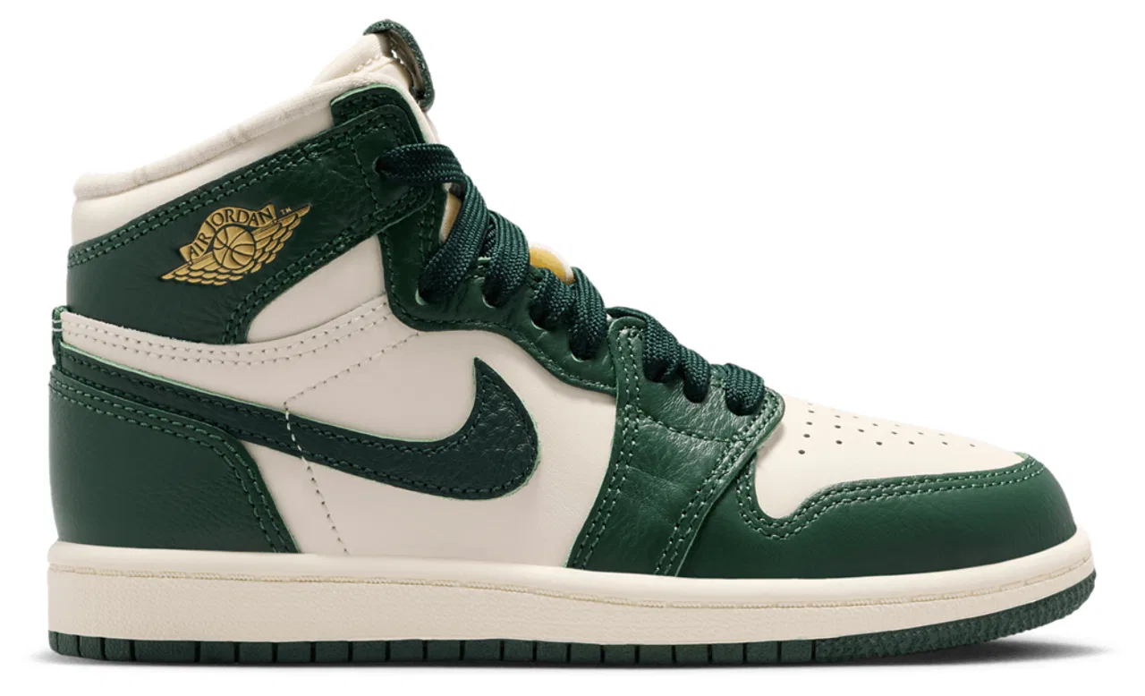Кроссовки для девочек Retro 1 High OG Jordan, цвет Fir/Pro Green/Pale Ivory