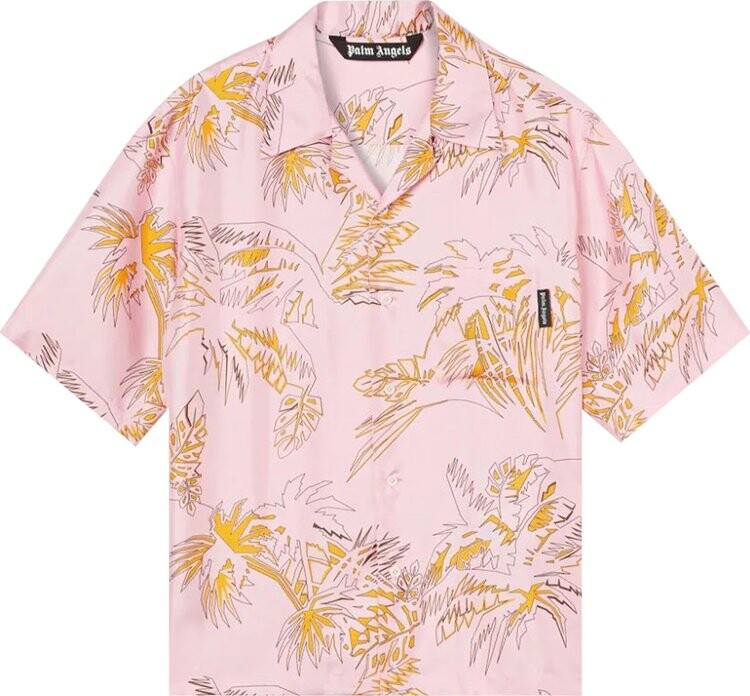 

Рубашка Palm Angels Abstract Palms Bowling Shirt 'Pink/Gold', розовый