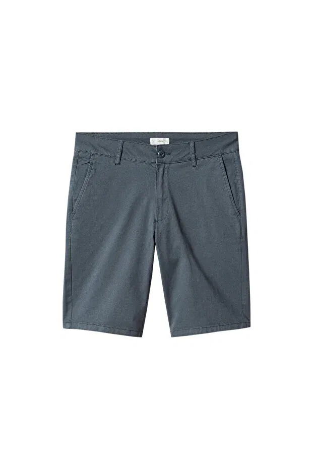 Детские шорты для мальчиков хлопковые Mango Kids, Petrol Blue — фото 2