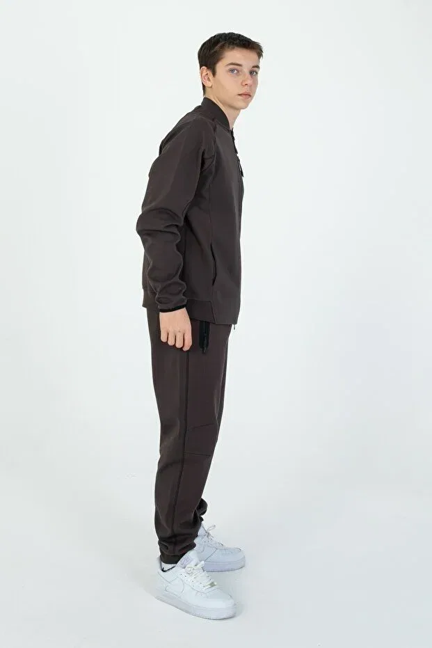 Детский спортивный костюм для девочек с принтом Basics Black One, Brown — фото 4