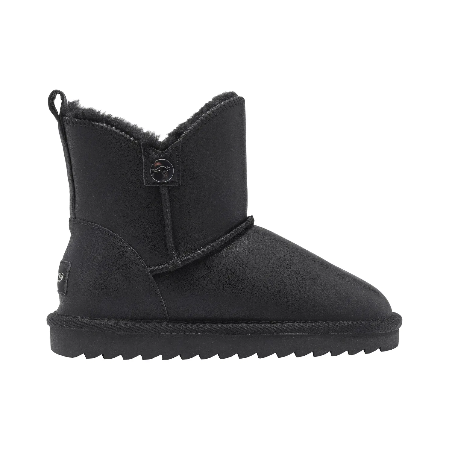Детские зимние ботинки-слипоны с текстильным верхом KangaROOS, Jet Black Metallic