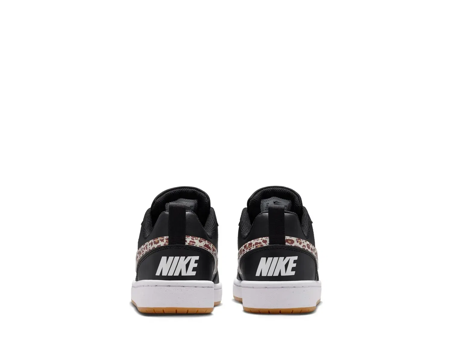 Кроссовки детские Nike Court Borough Low, черный/белый леопардовый принт — фото 2