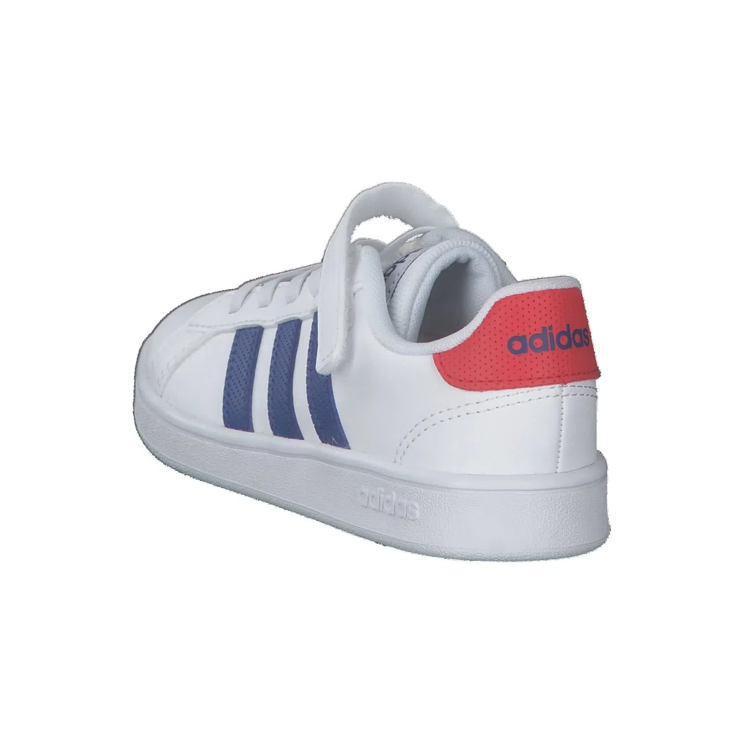 Детские кроссовки для мальчиков с липучкой Grand Court Adidas, White Team Royal Blue Vivid Red — фото 4