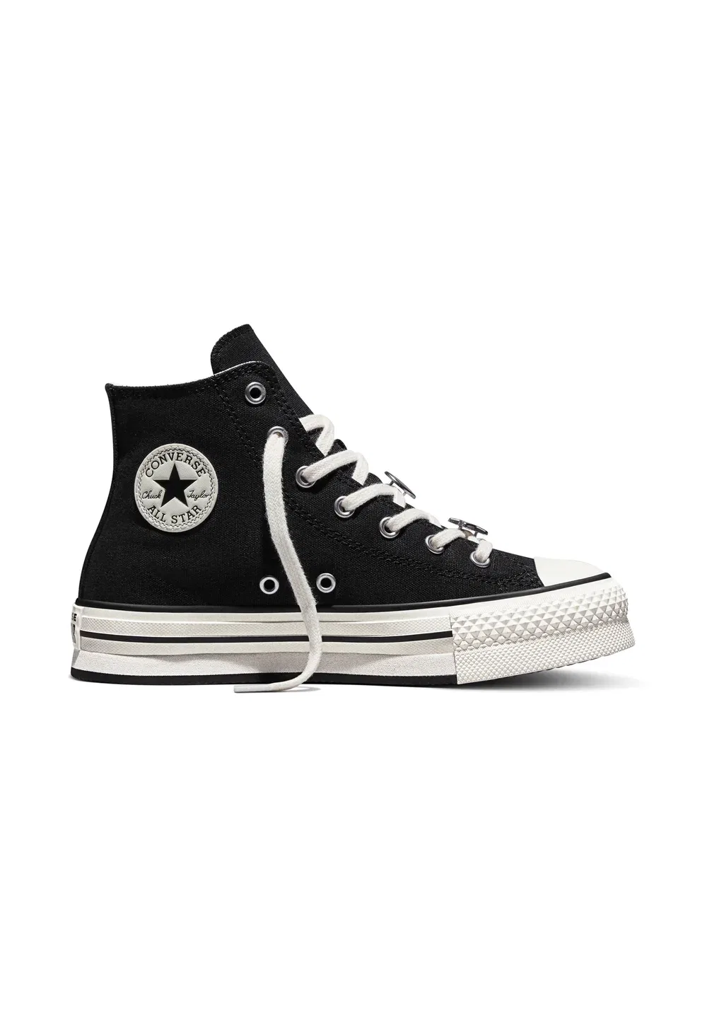 Высокие кеды Chuck Taylor All Star Lift Double Stack Platfo унисекс - высокие кроссовки Converse, Black White Sliver-Coloured
