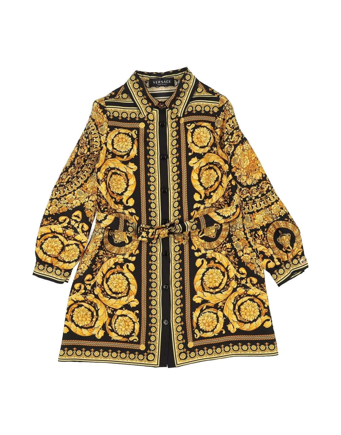 Детское платье для девочек сатиновое с принтом Versace Young, черный