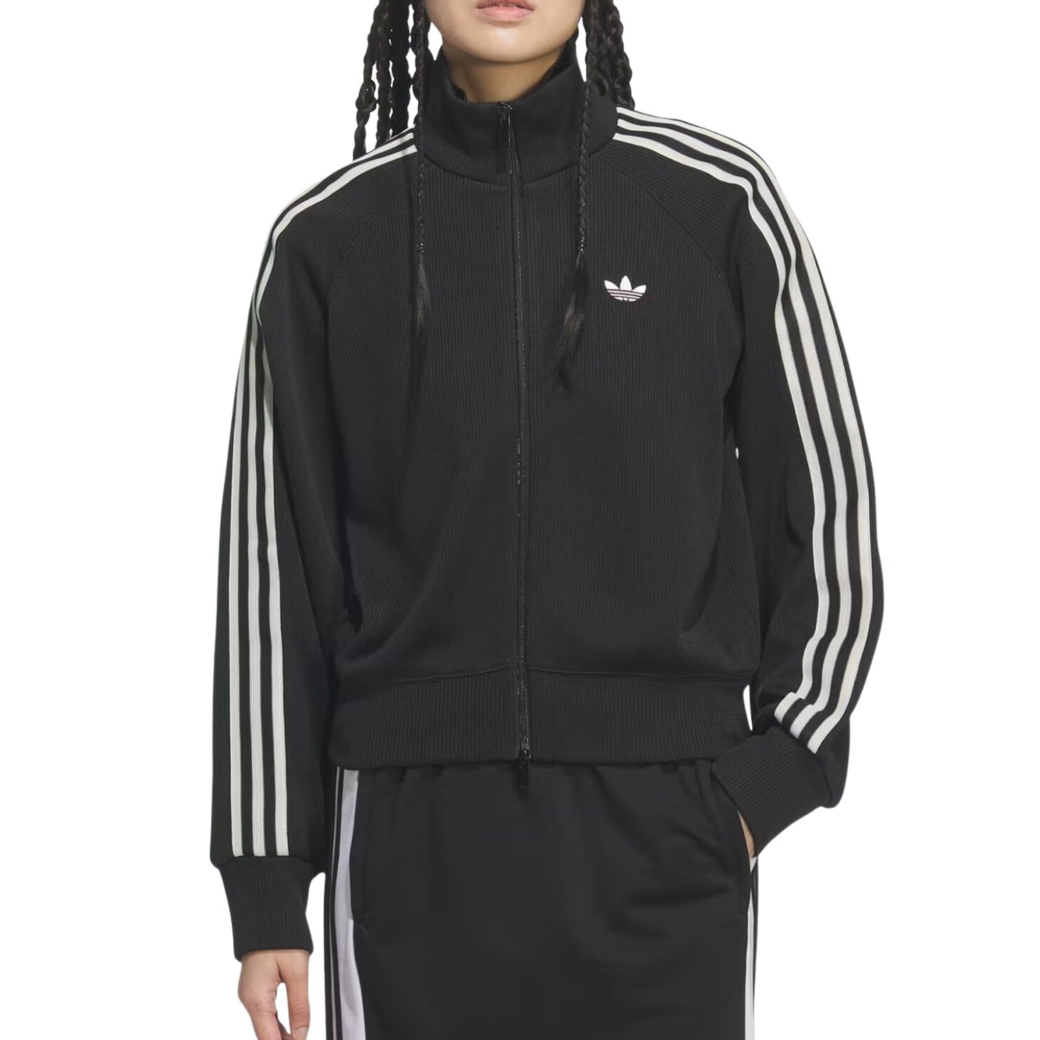 (WMNS) Вязаная спортивная футболка Adidas Knit Balloon Track Top 'Black' — фото 2