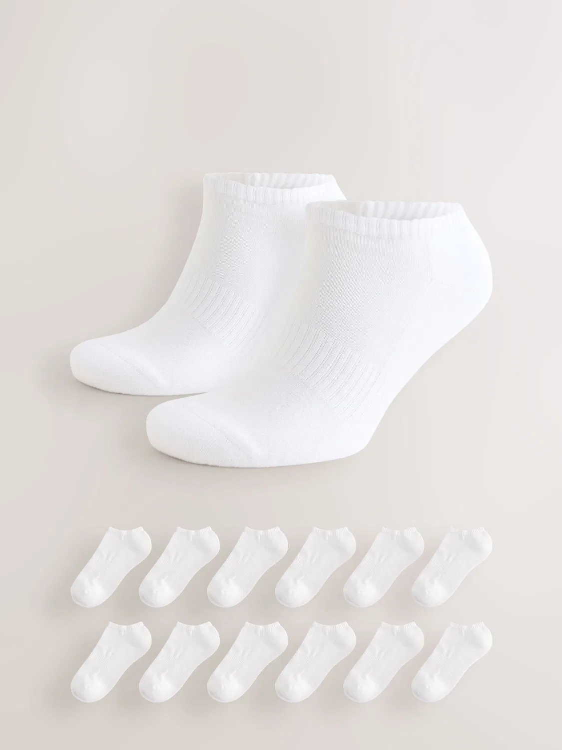 Носки спортивные, набор 12 пар, White Cushioned Sports Trainer Socks Next, белый