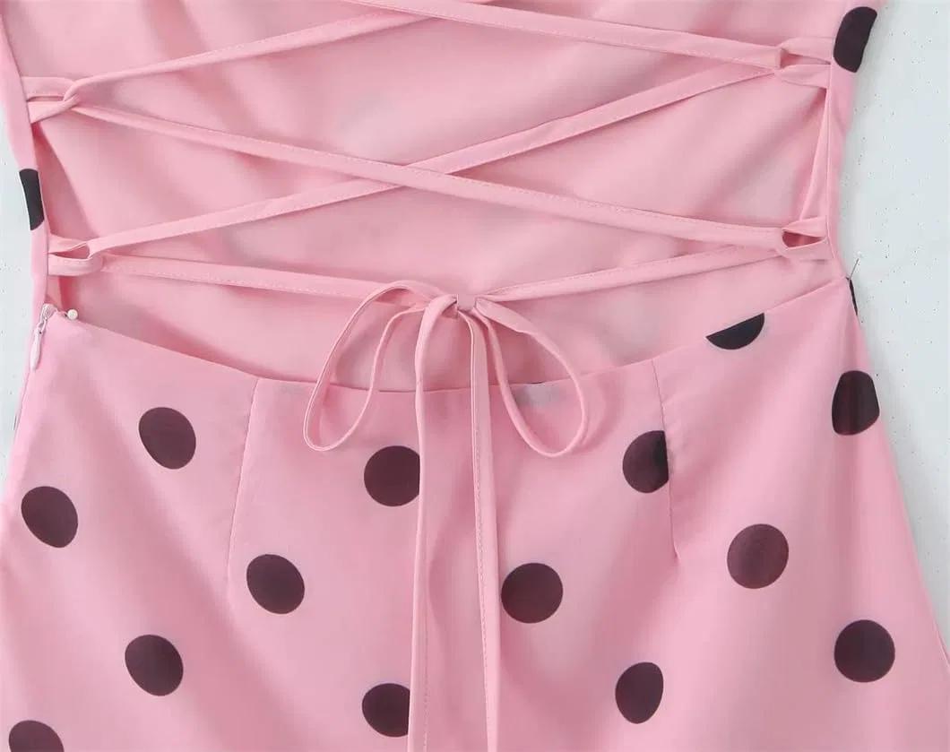 Женское вечернее платье с горошком Bodycon Maxi, Pink — фото 4