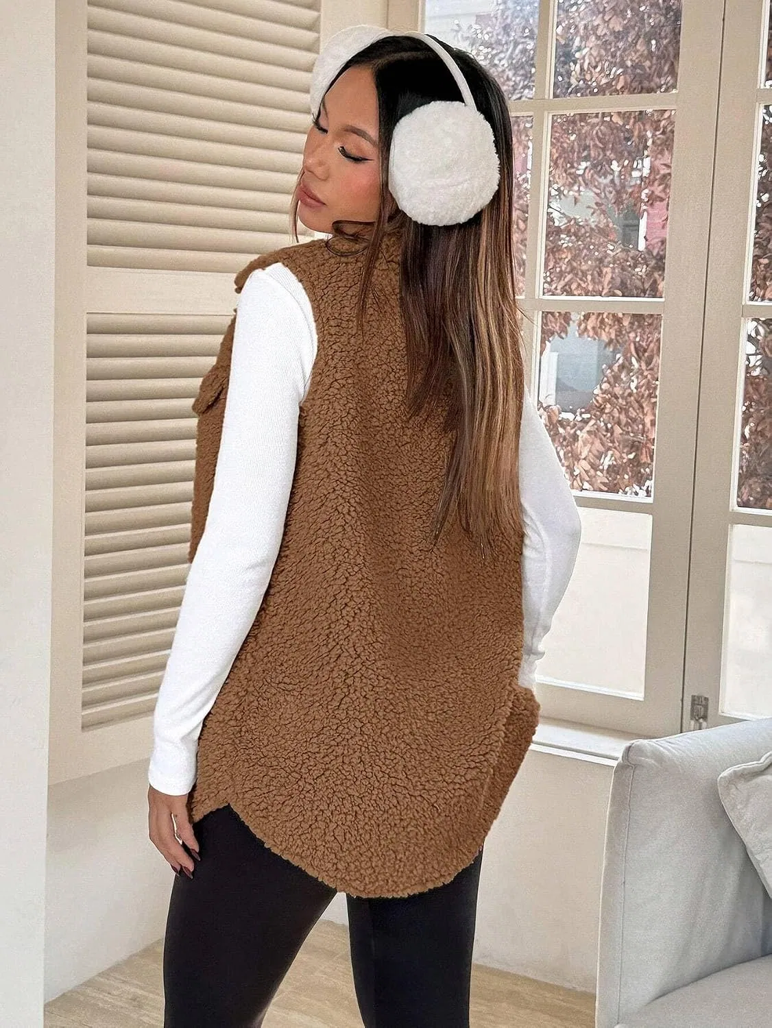 Женское повседневное платье-рубашка из фланели, Camel — фото 2