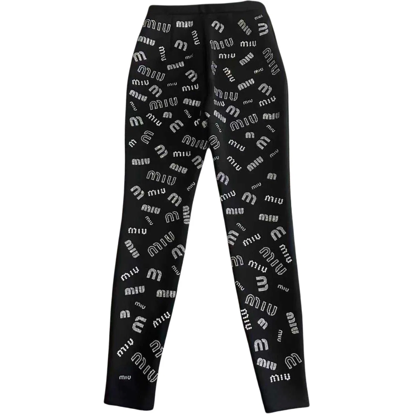 Женские брюки в стиле кэжуал Черные MIU MIU, Black