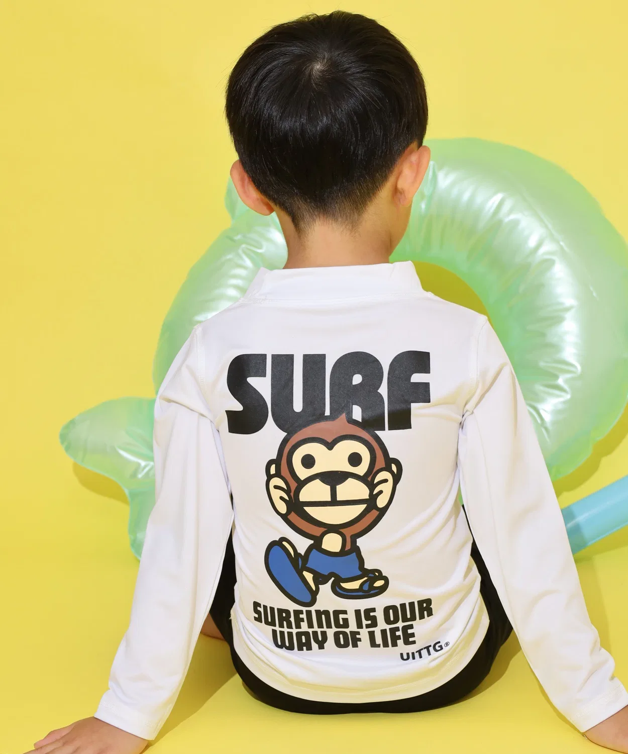 Детский лонгслив-рашгард с принтом UITTG KIDS FUNALIVE, Off White