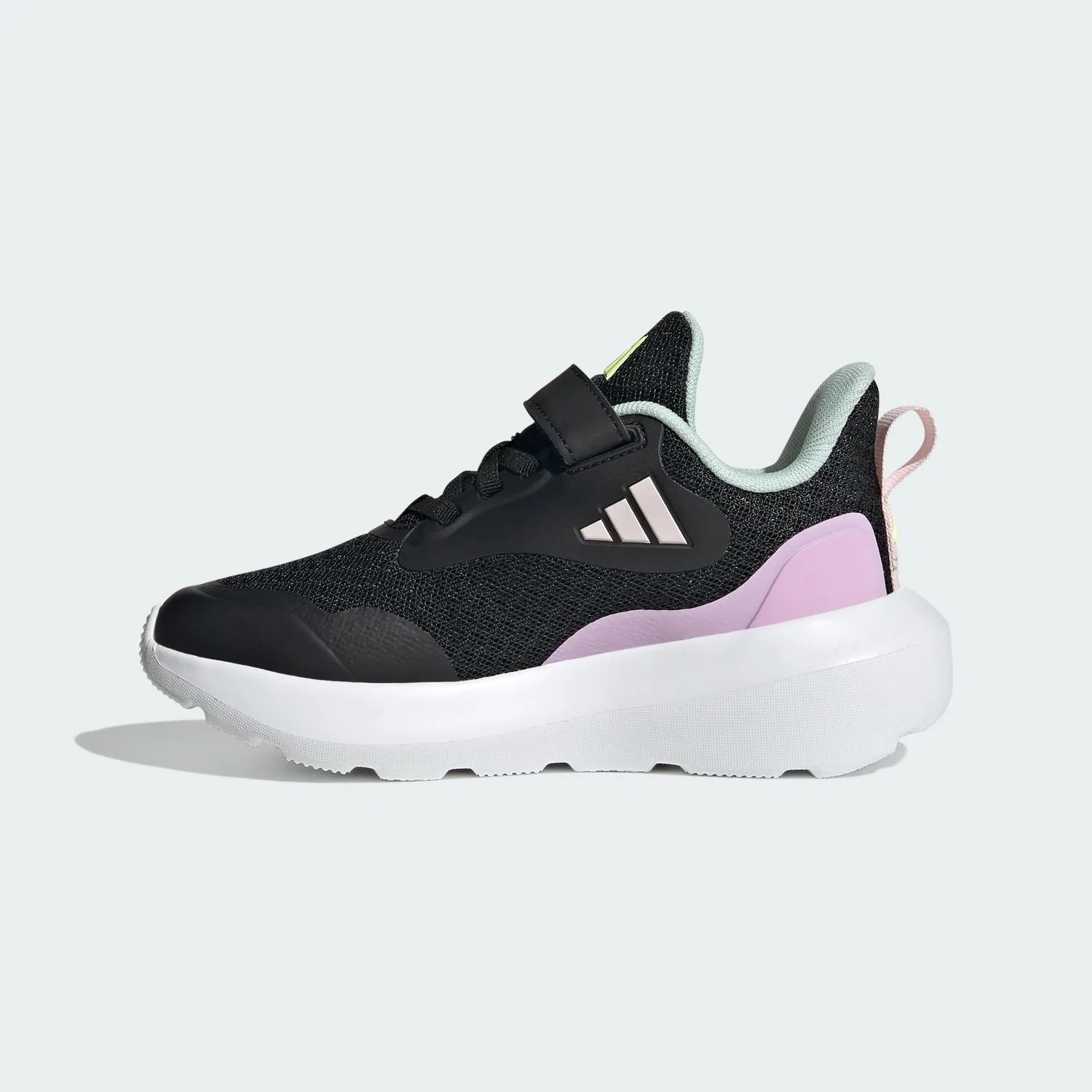 Детские кроссовки для мальчиков с кроссовками Fortarun 3.0 Children Adidas, Core Black Clear Pink Bliss Lilac — фото 2