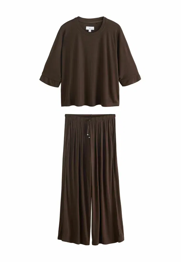 Комплект пижамы, rib, Set, Next, Chocolate Brown, коричневый/шоколадный