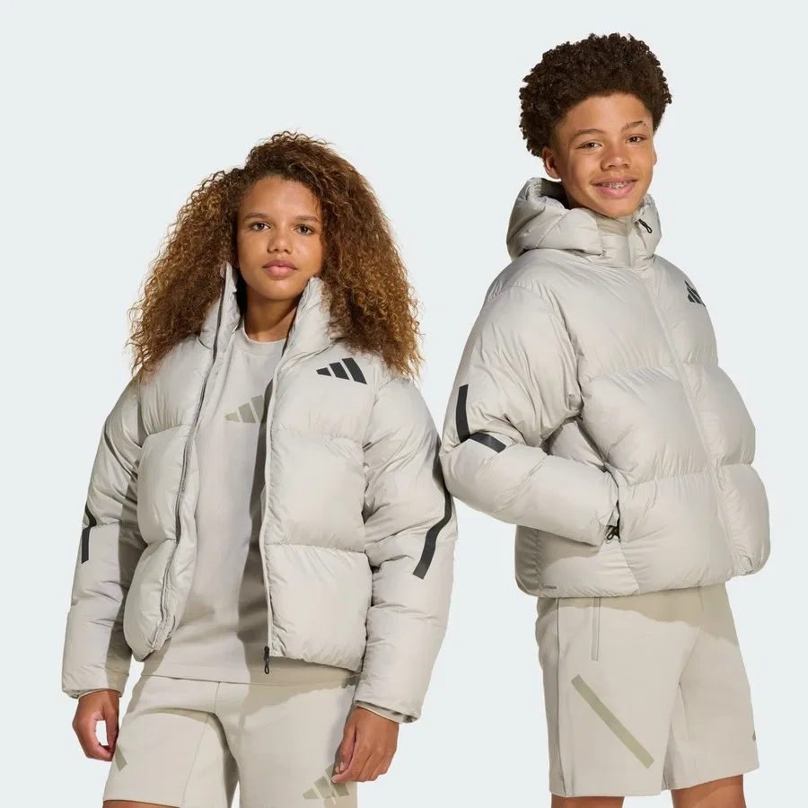 Детский утепленный пуховик с капюшоном Z.N.E. adidas, Серый