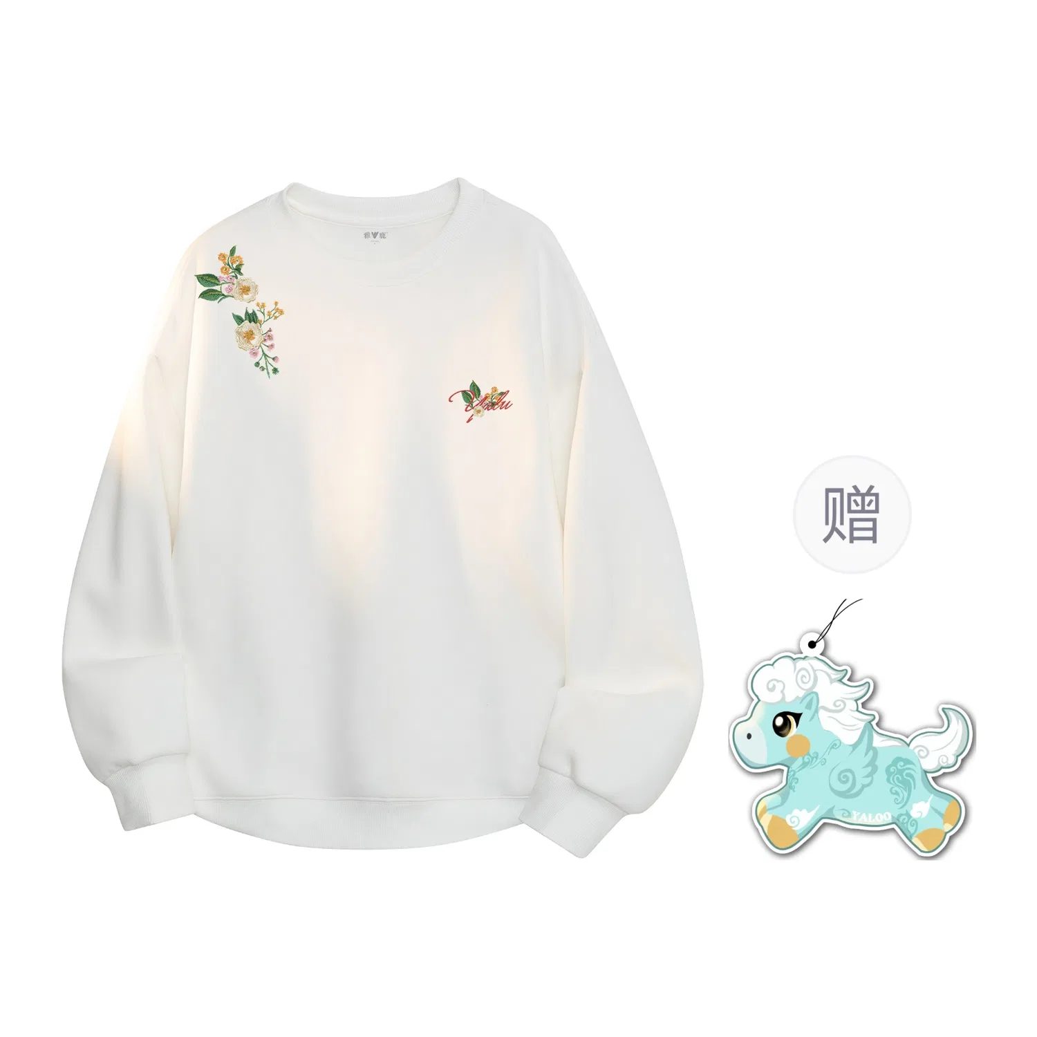 Детский свитшот с круглым вырезом, с флисовой подкладкой, Crew Neck Moderate Regular, YALU — фото 3