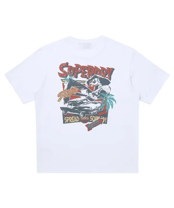 Футболка с принтом Skating, Superdry, белый — фото 2