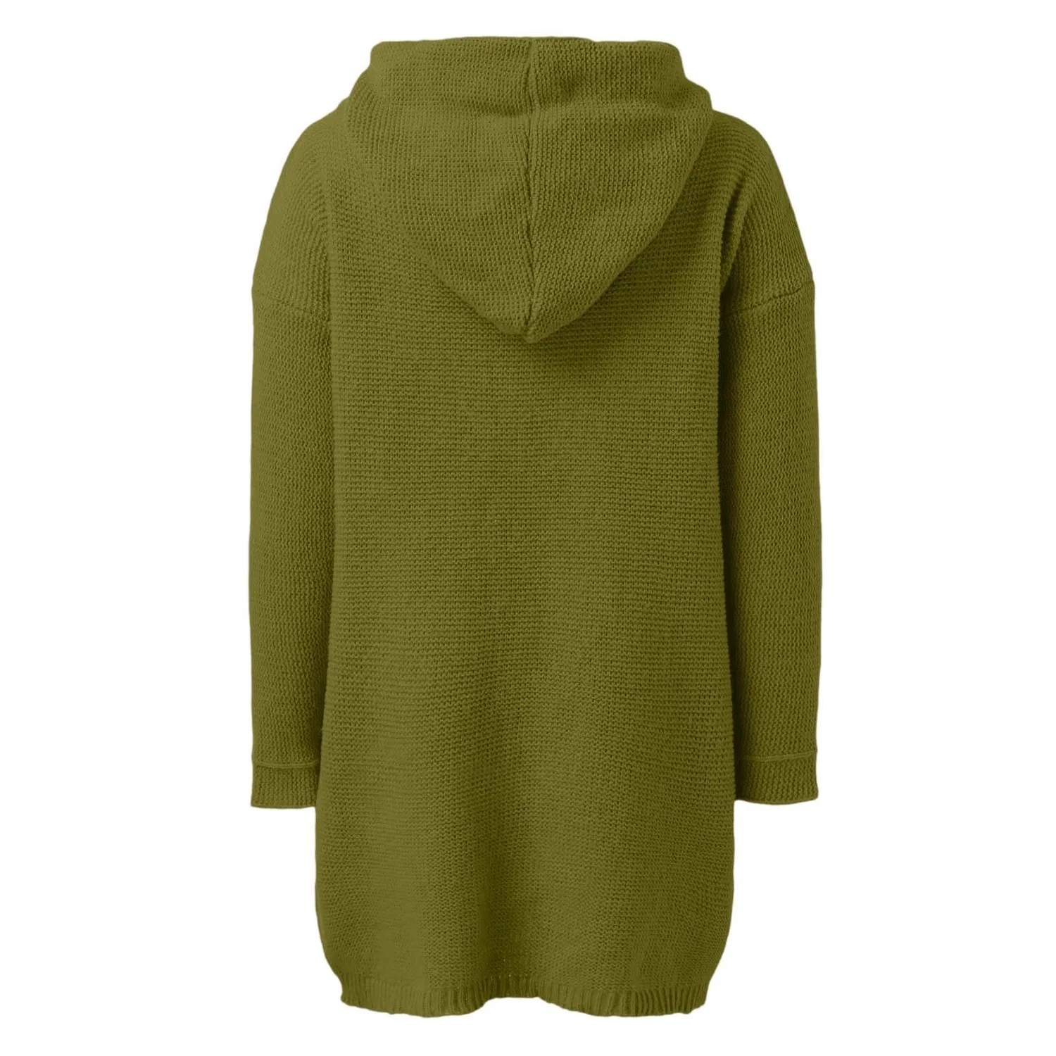 Женское пальто с капюшоном, свободного кроя, с длинным рукавом, Army Verde — фото 3