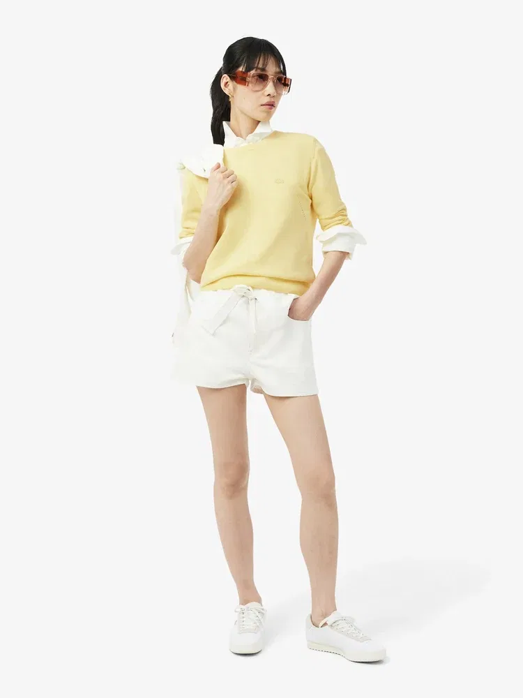 Свитер LACOSTE Light Cotton Crewneck, лимонный — фото 4