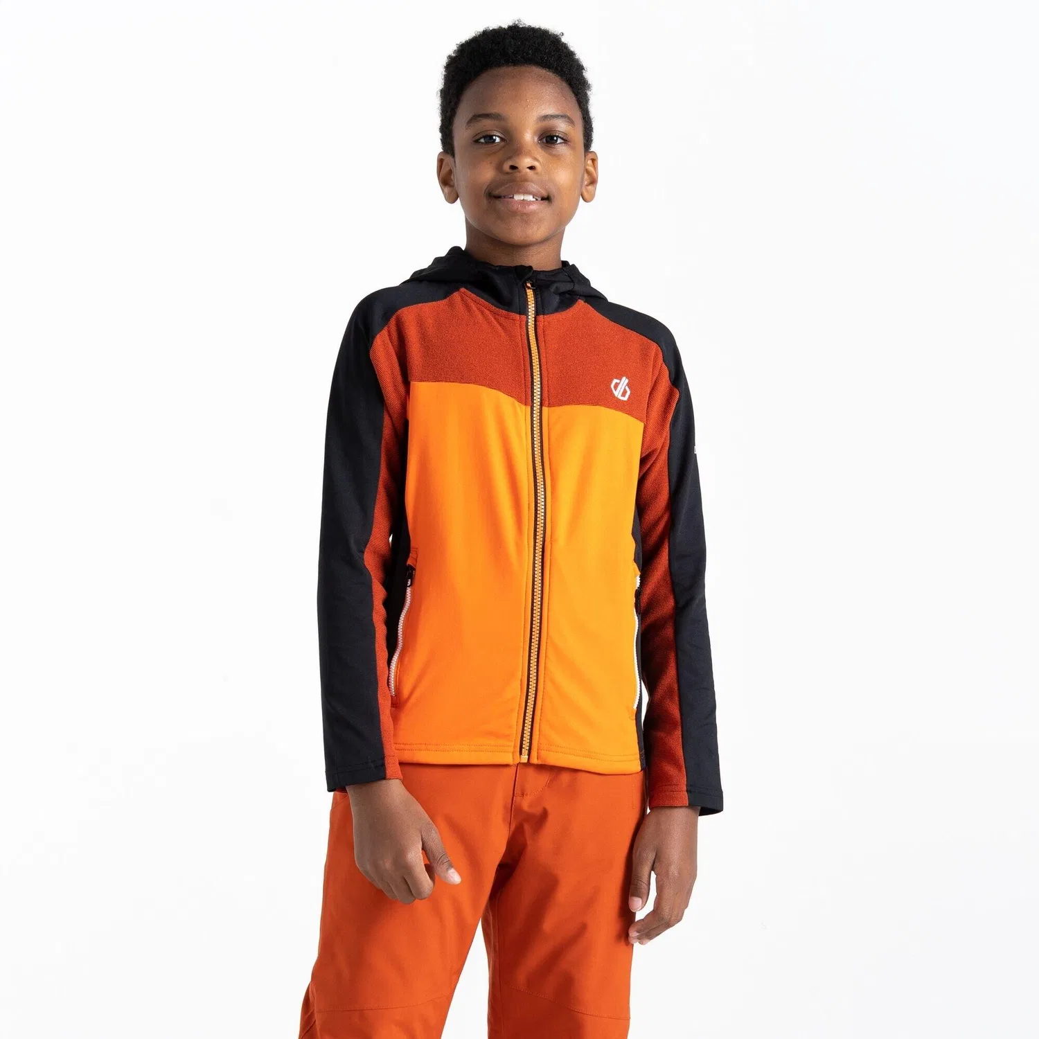 Детское флисовое худи с капюшоном Thriving Dare 2B, Orange / Schwarz — фото 4