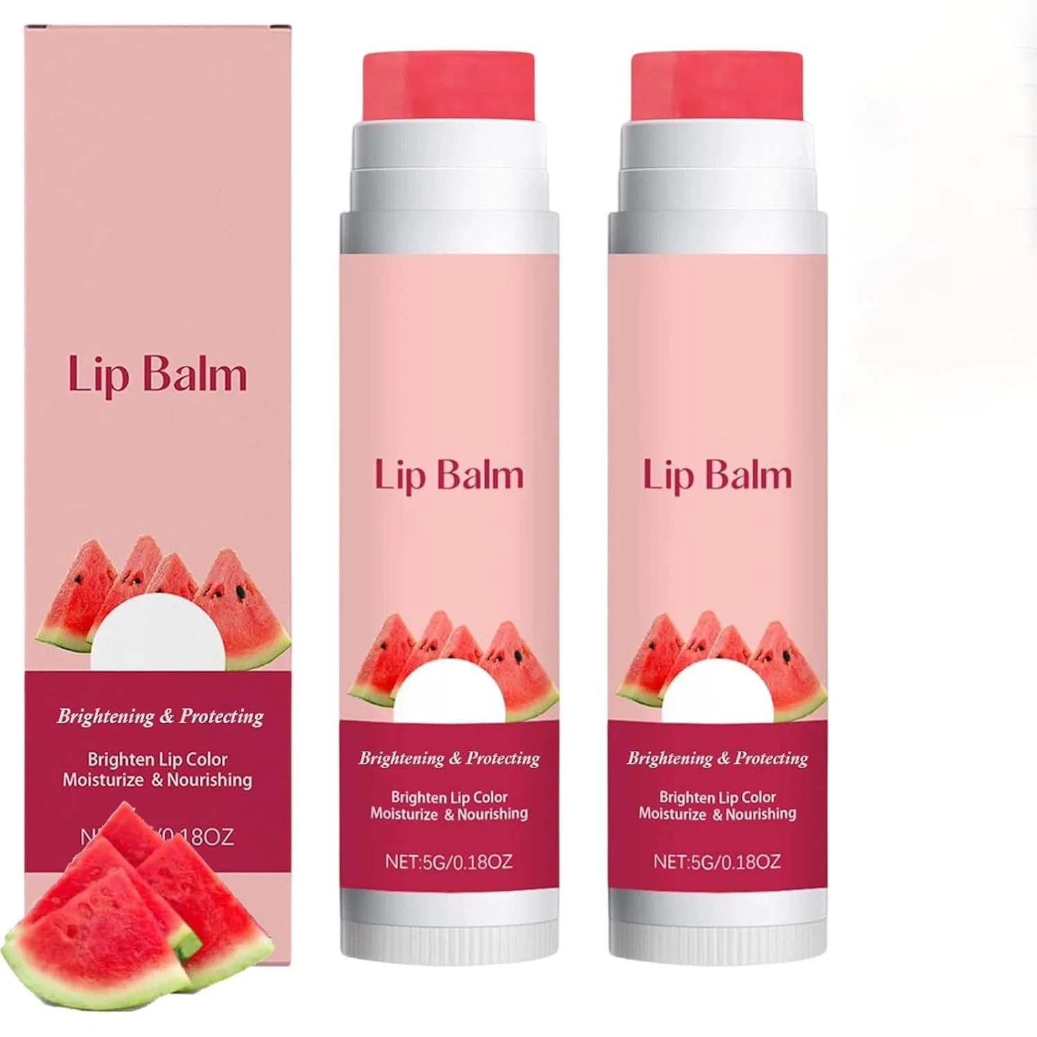 Тinted Lip Balm с арбузом, JIAOY, 2 шт, 5 г, 2 pieces