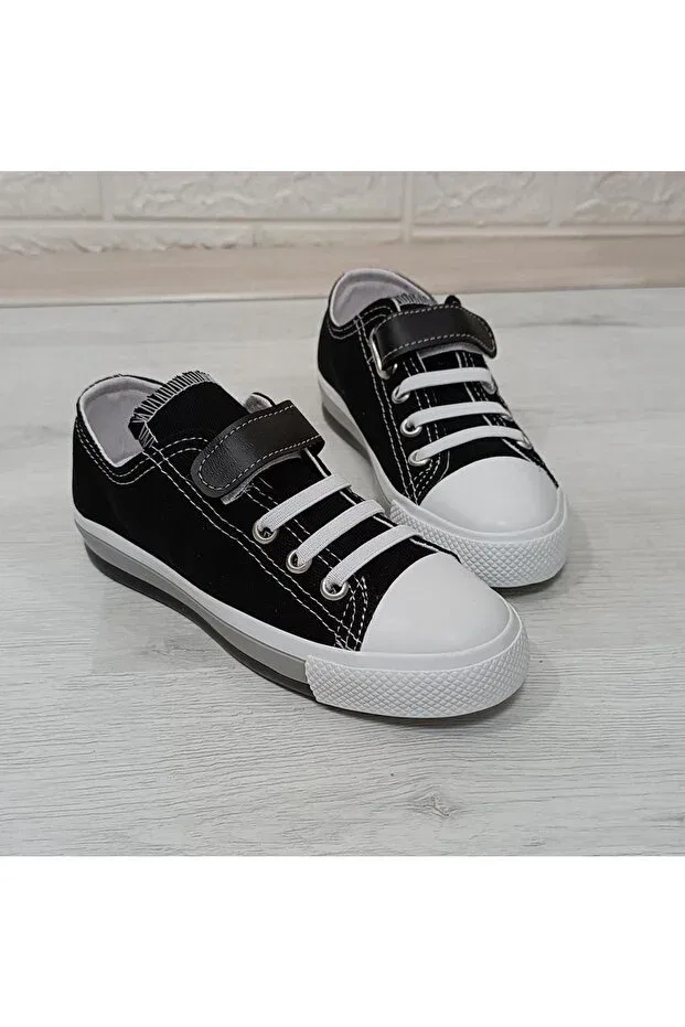 Детские кроссовки для девочек текстильные с липучкой Fiyra, Black — фото 2