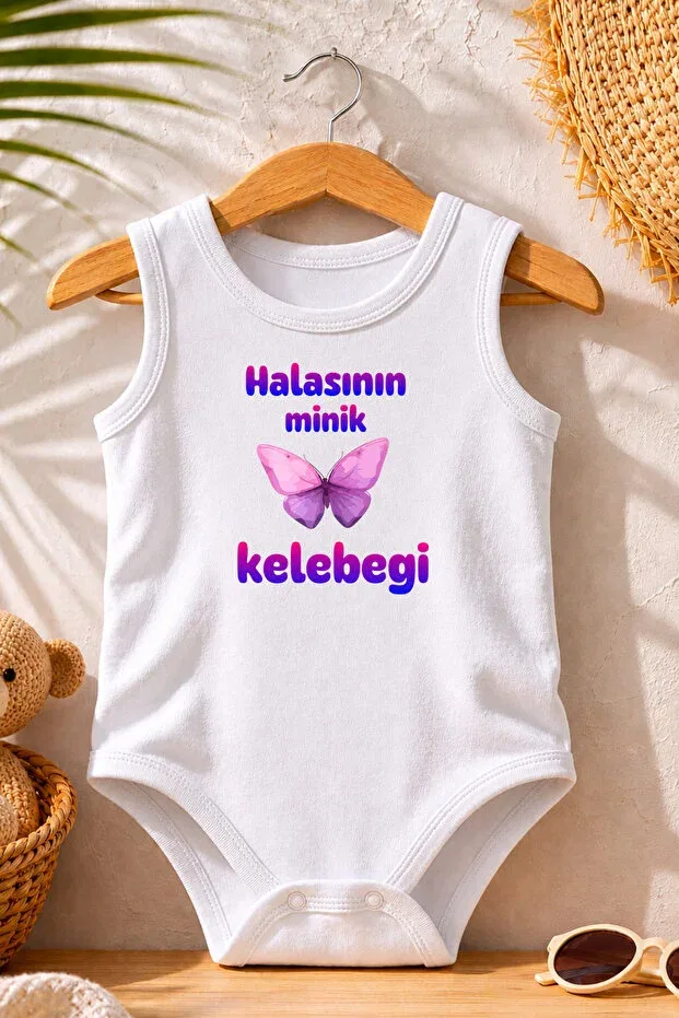 Детское боди без рукавов Auntie's Little Butterfly Pamuk Saray, Off White