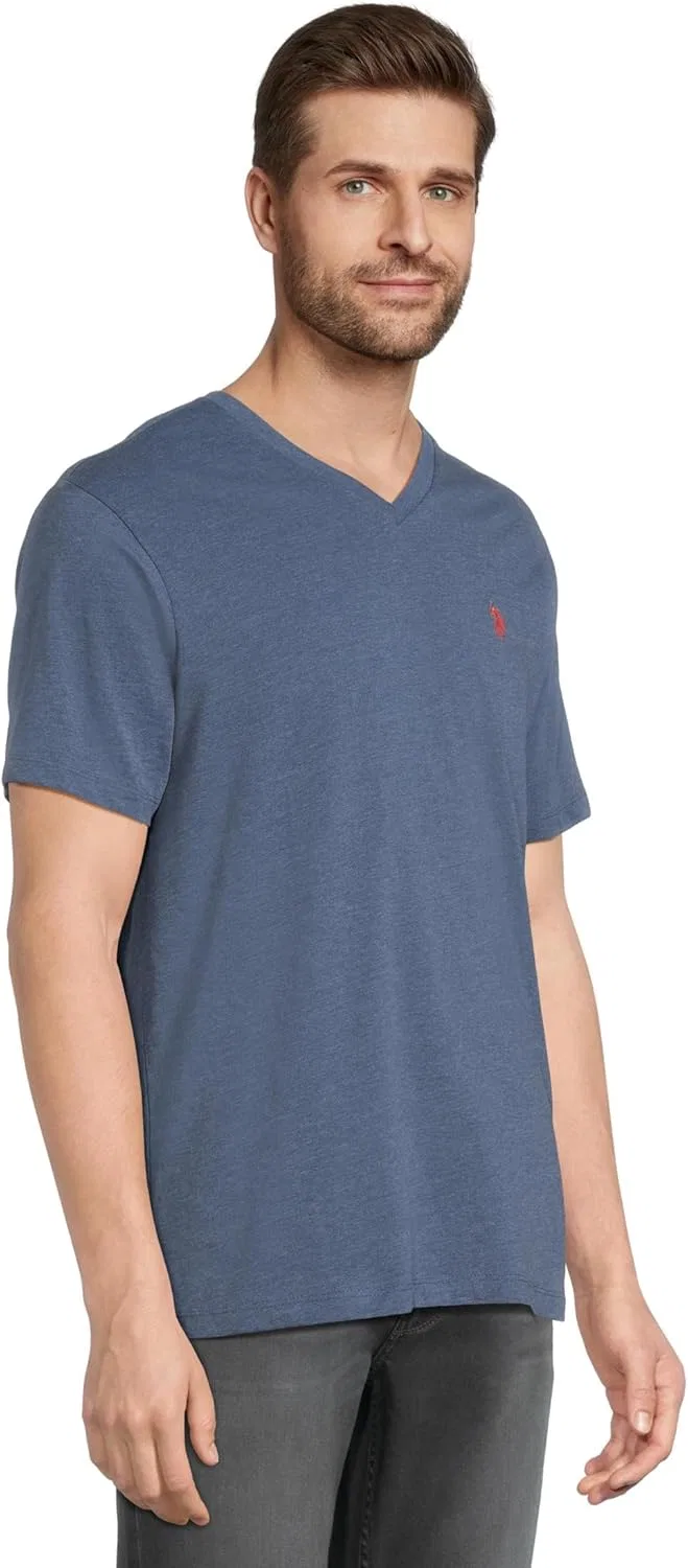 Мужская футболка с V-образным вырезом U.S. Polo Assn., Blue Water Heather — фото 2