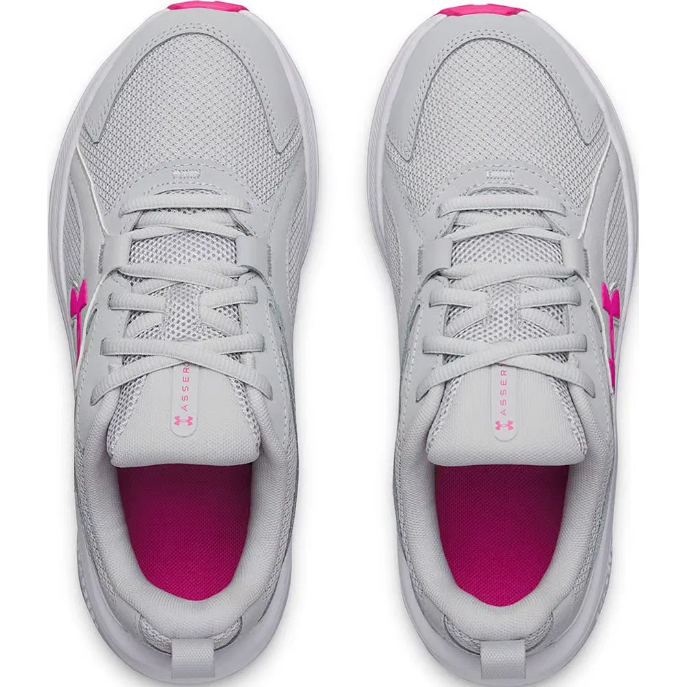 Детские кроссовки Charged+ Assert 11 Wide для бега Under Armour, Gray/Gray /Pink — фото 3