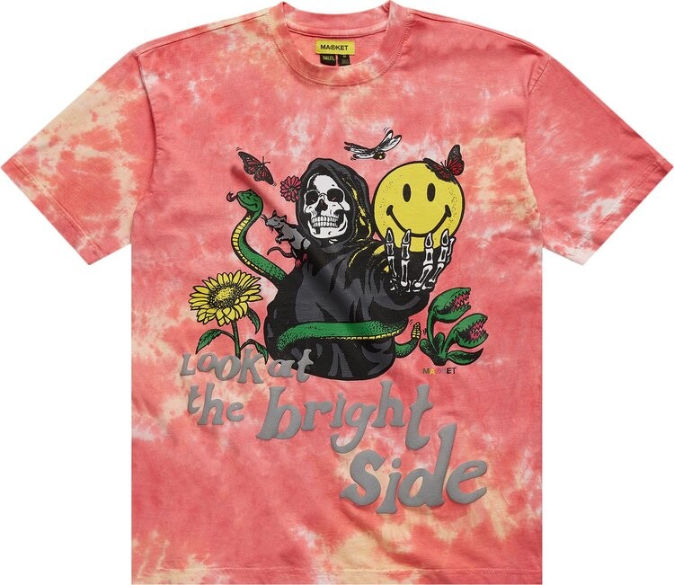 

Футболка Market Smiley Look At The Bright Side Tee 'Pink Tie-Dye', розовый
