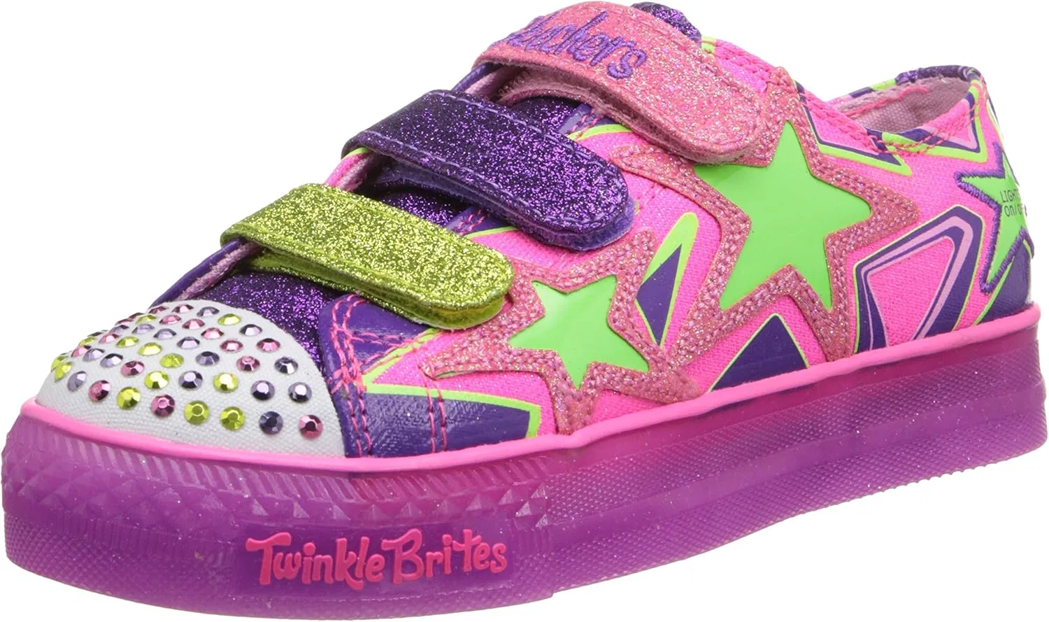 Детские кроссовки для девочек Twinkle Toes Star Stuff Skechers, Neon Pink/Purple