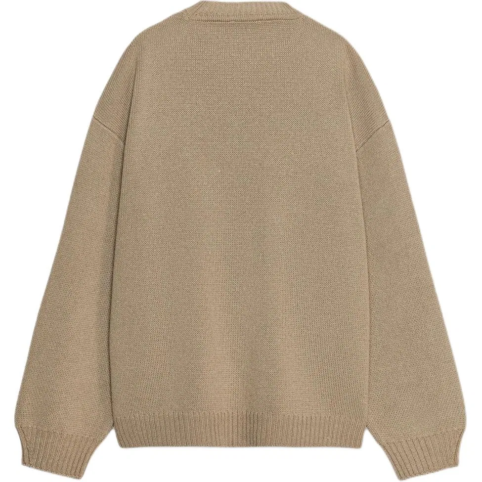 Женский трикотажный свитер с круглым вырезом Light Beige ZARA — фото 3