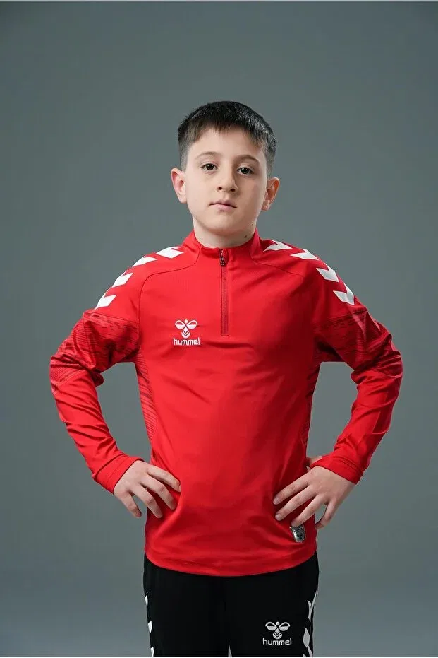 Детский спортивный костюм для девочек с принтом Hummel, Red — фото 3