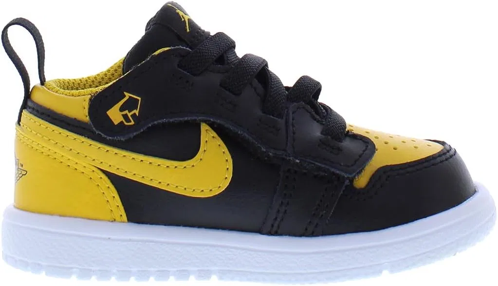 Детские кроссовки для мальчиков Air Jordan Low Alt Nike, Black/White/Yellow Ochre-Black — фото 2