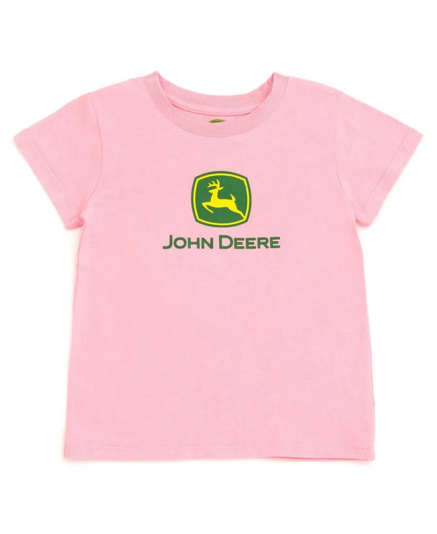 Детская футболка с принтом John Deere, Classic Pink