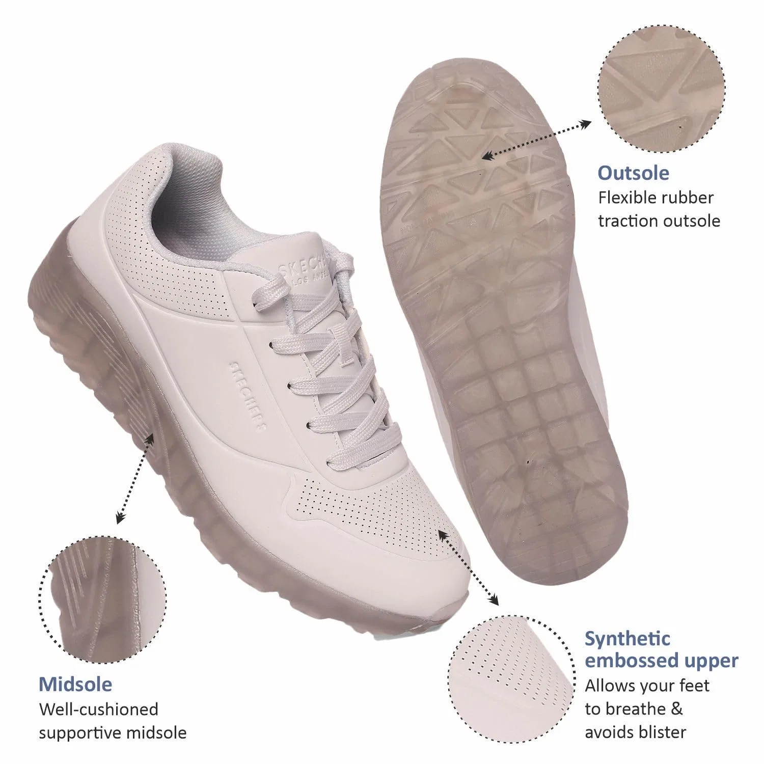 Детские кроссовки для мальчиков с принтом Uno Ice Skechers, White — фото 4